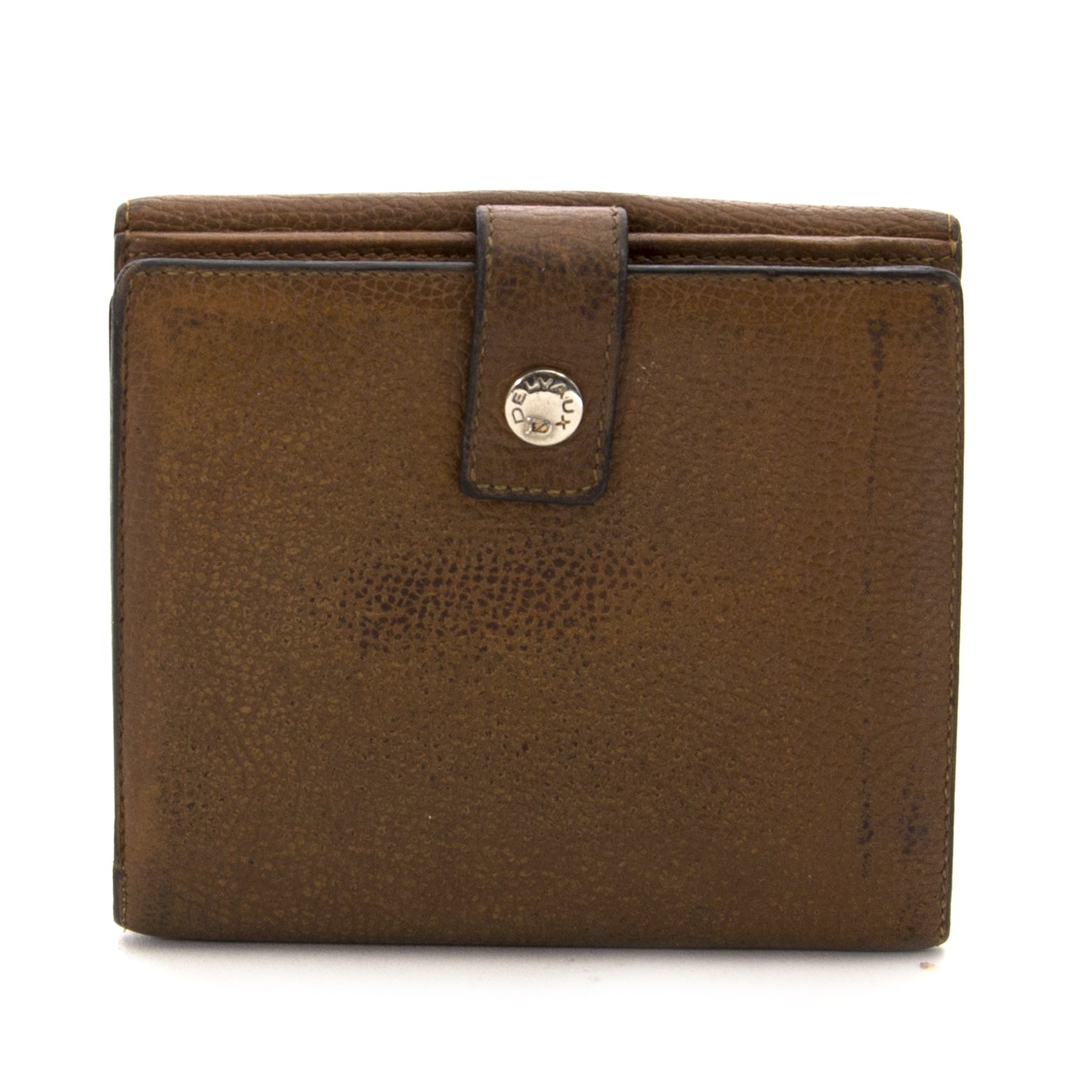 delvaux brown leather wallet now for sale at labellov vintage fashion webshop belgium