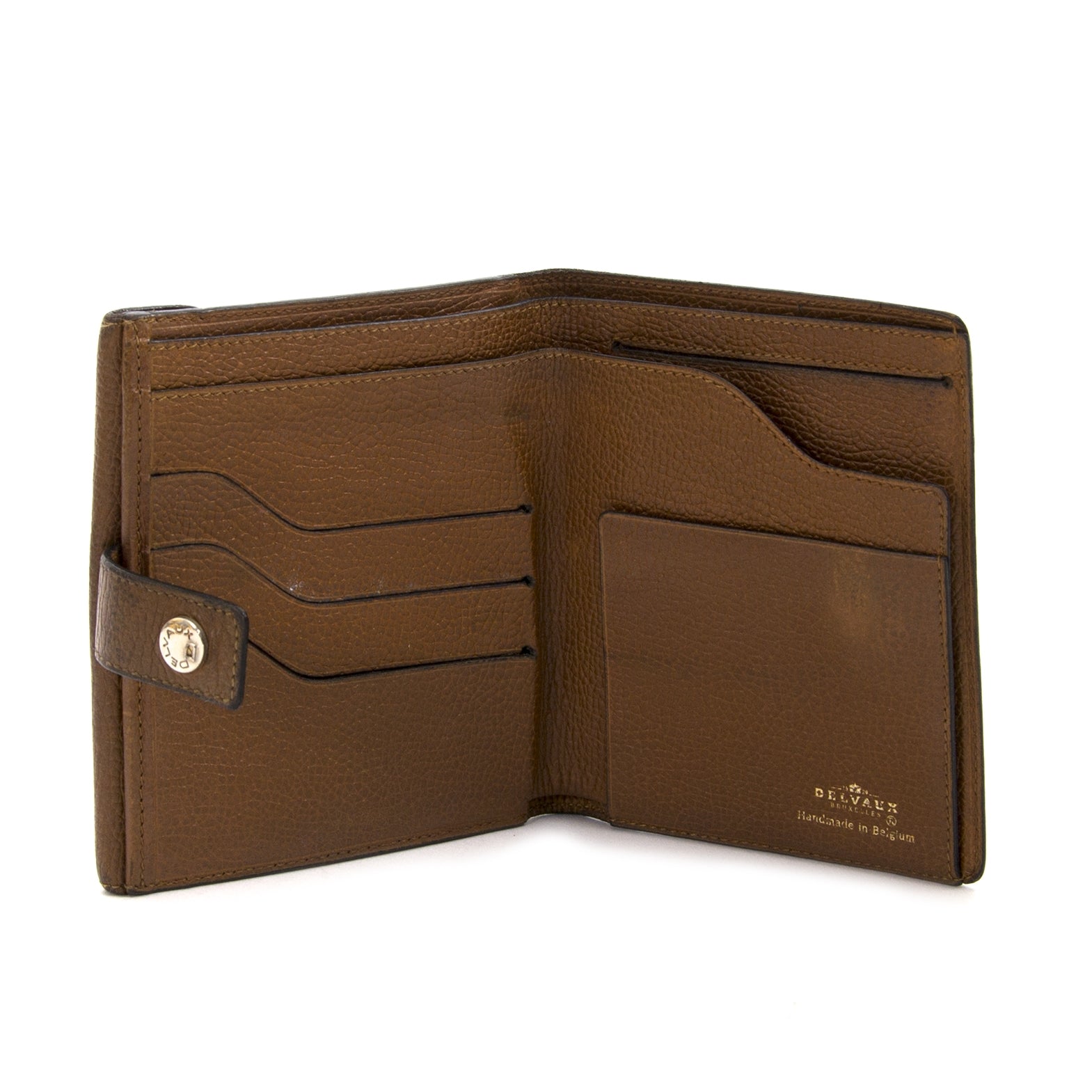 delvaux brown leather wallet now for sale at labellov vintage fashion webshop belgium