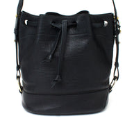 Buy and sell Delvaux Black Textured Bucket Bag for the best price at Labellov Antwerp