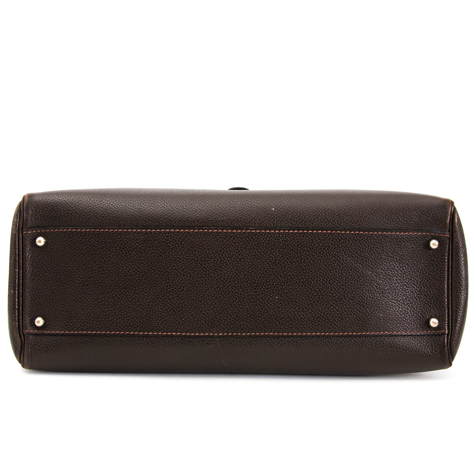 Delvaux Brown Leather "Cabriolet" Shoulder Bag