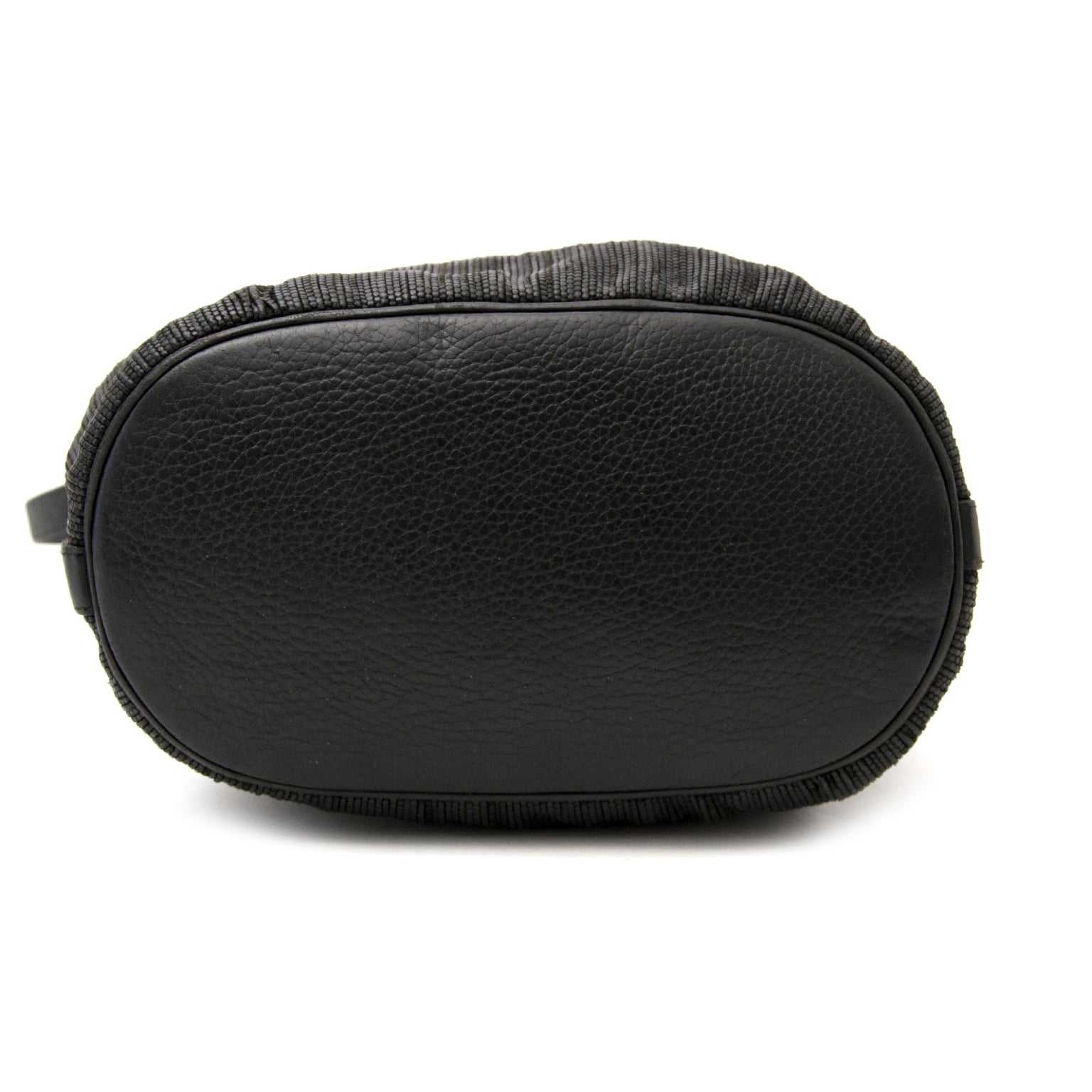 acheter comme neuf seconde main Delvaux Black Toile de Cuire Calicot Bucket Bag