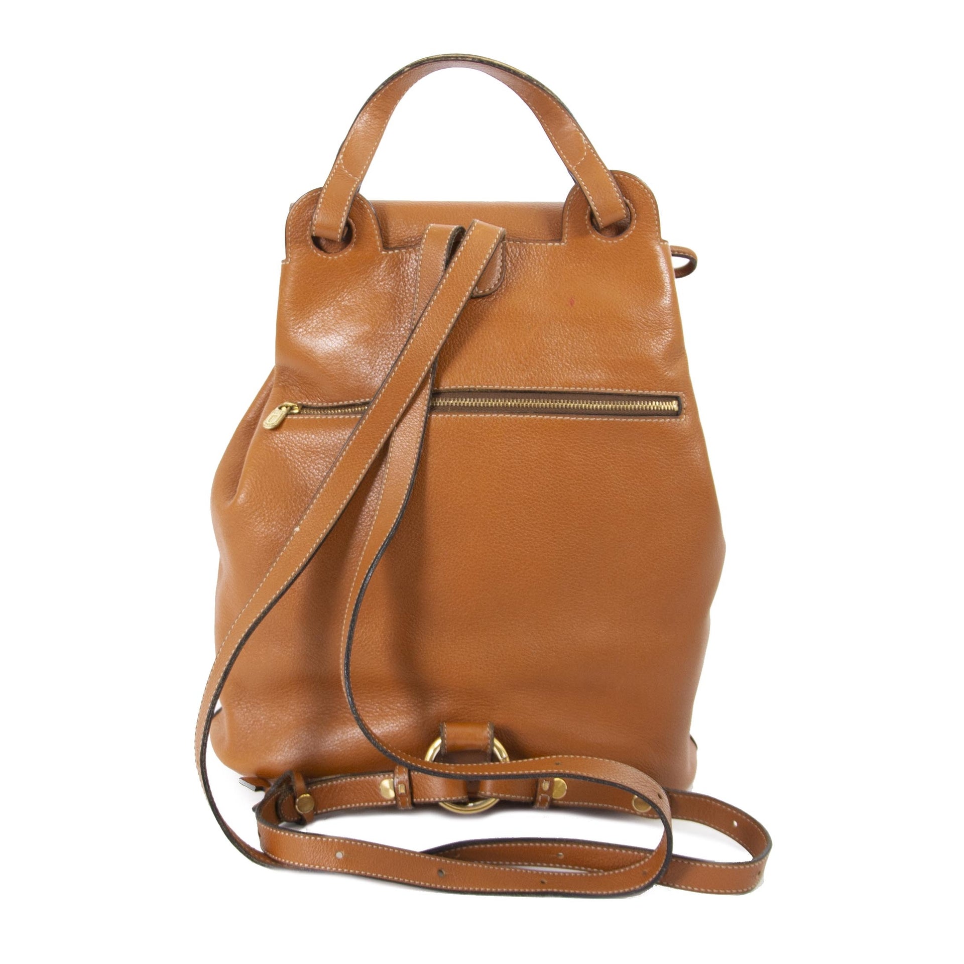 Delvaux Camel Leather Soleil Backpack