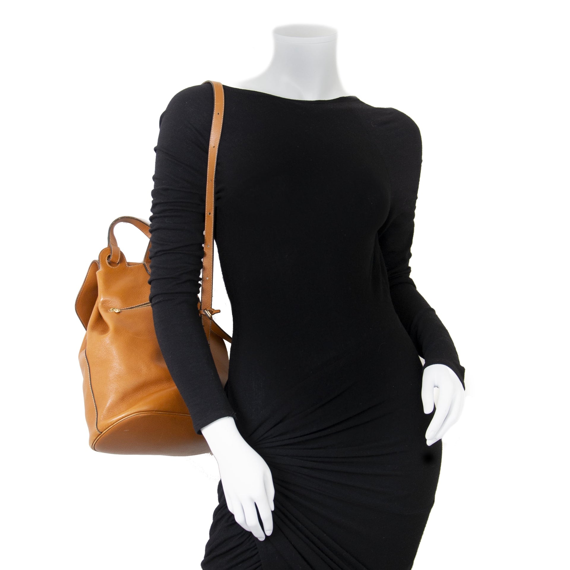 Delvaux Camel Leather Soleil Backpack