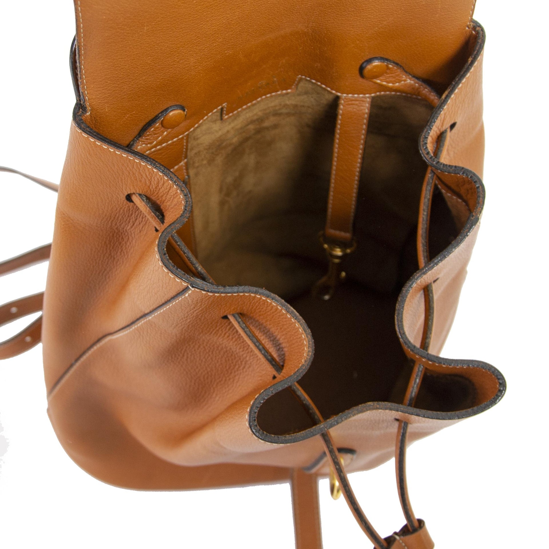 Delvaux Camel Leather Soleil Backpack