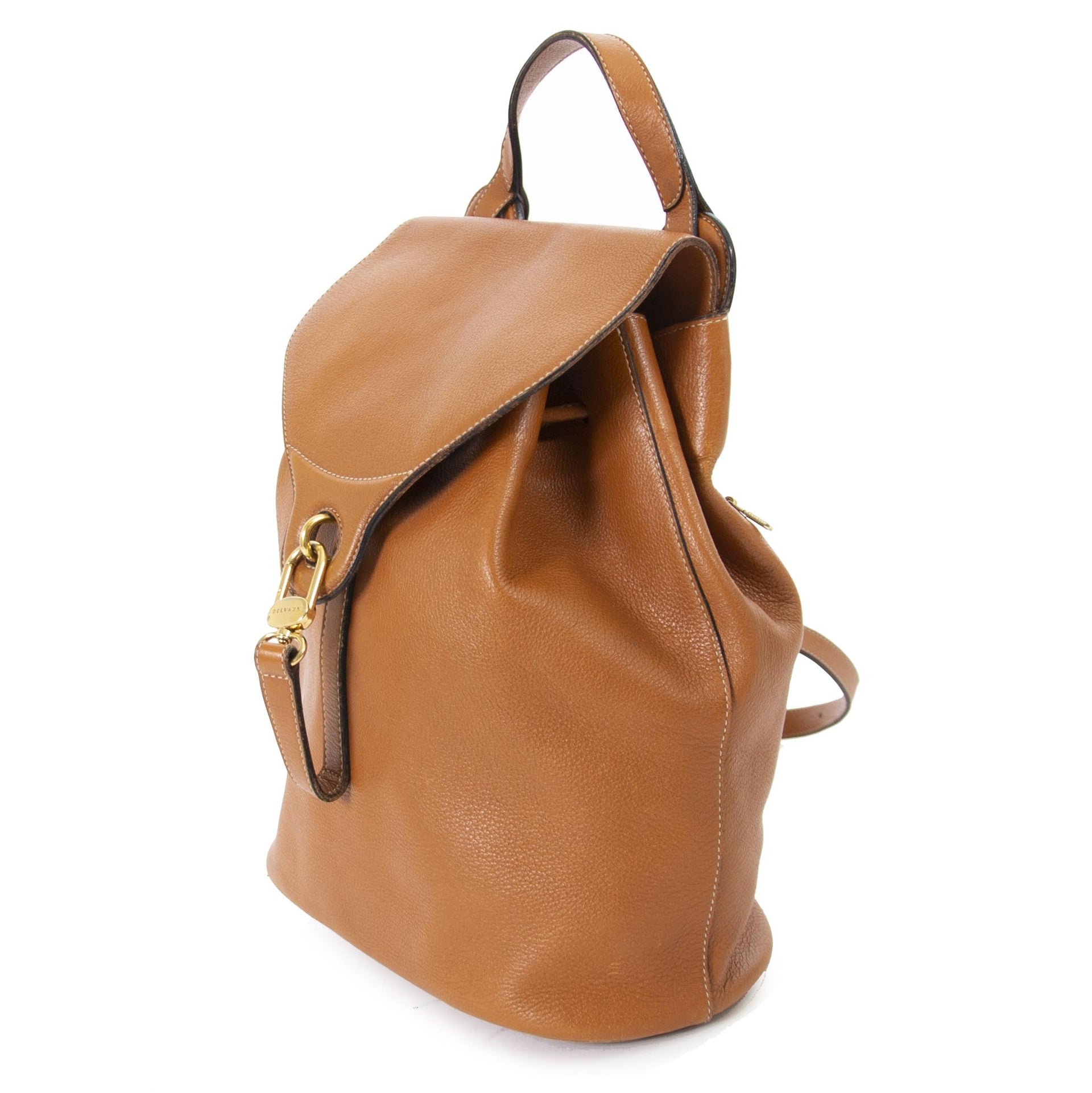 Delvaux Camel Leather Soleil Backpack