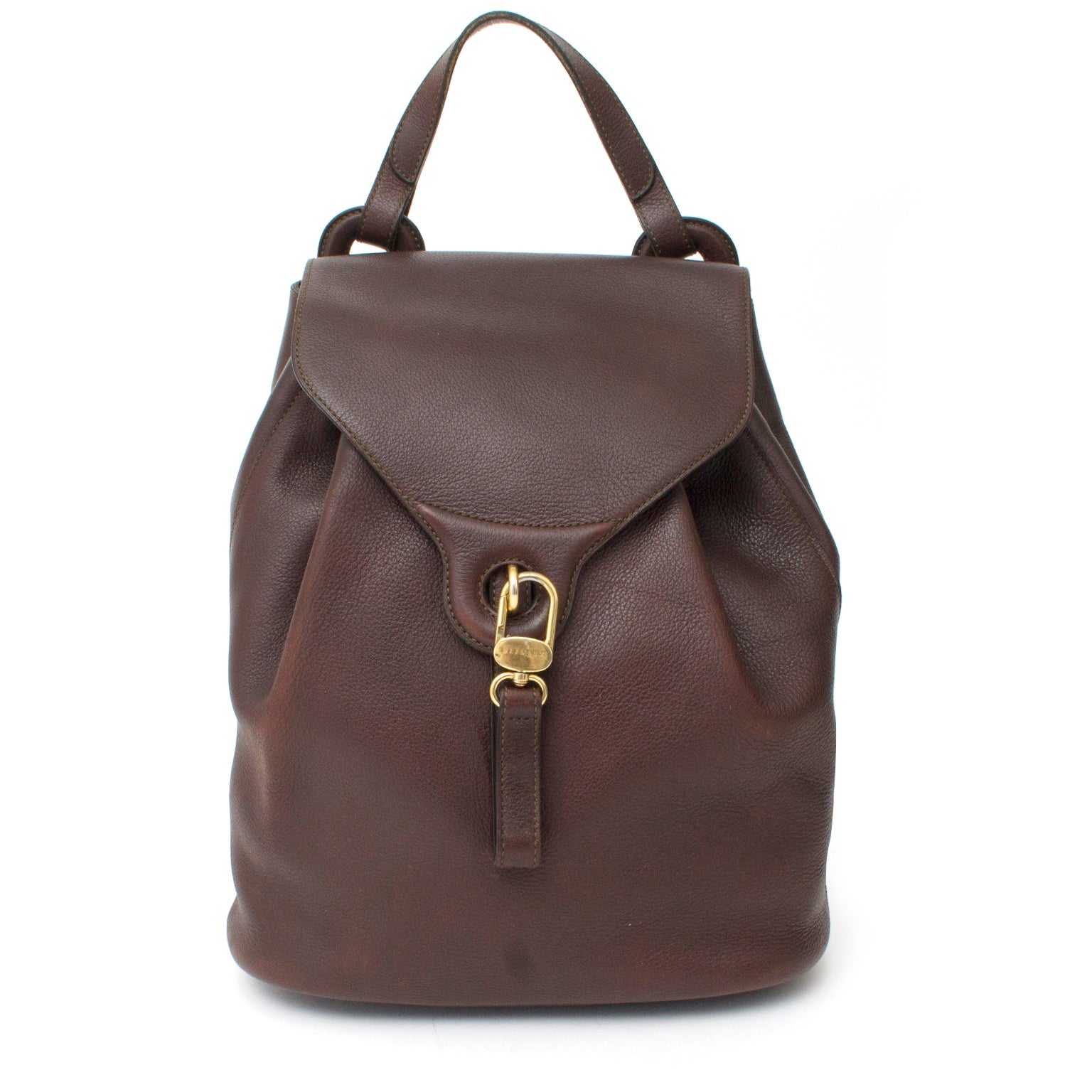100% authentic Delvaux brown backpack vintage online on Labellov.com Timeless Luxury Antwerp