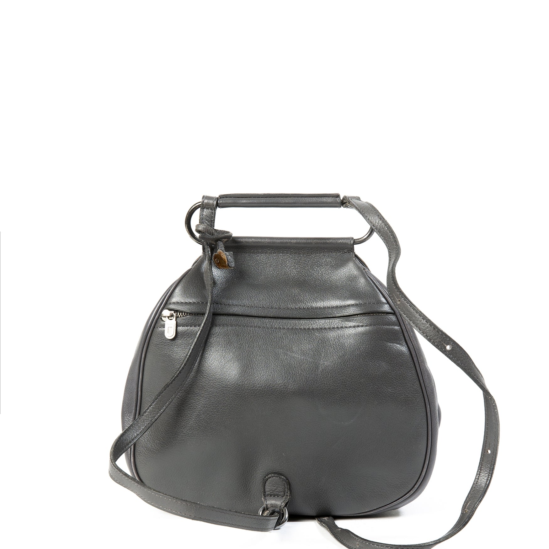 delvaux pm grey & red cerceau backpack now for sale at labellov vintage fashion webshop belgium