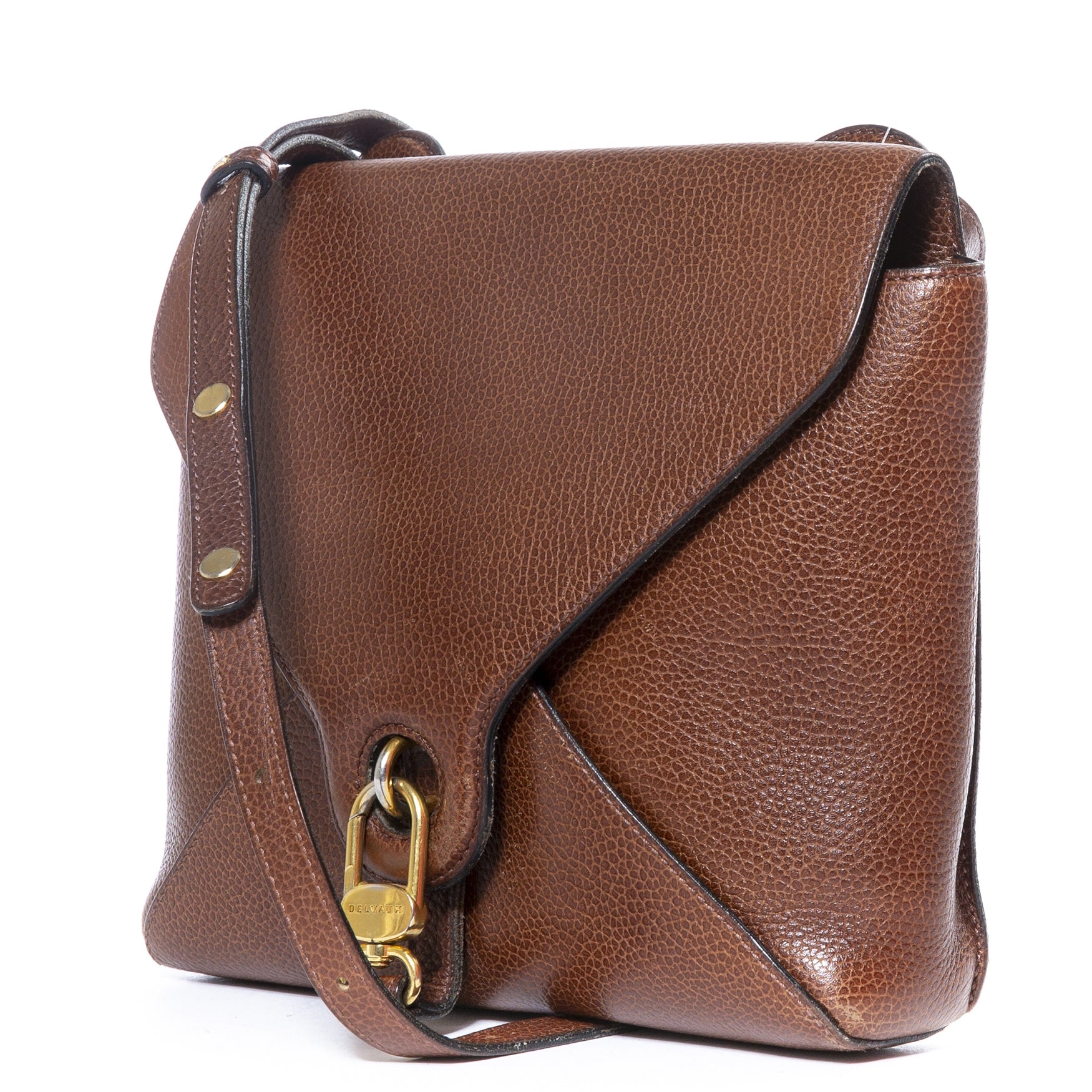 Delvaux Cognac Crossbody Bag