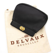 koop veilig online tegen de beste prijs Delvaux Black Leather Pochette Clutch