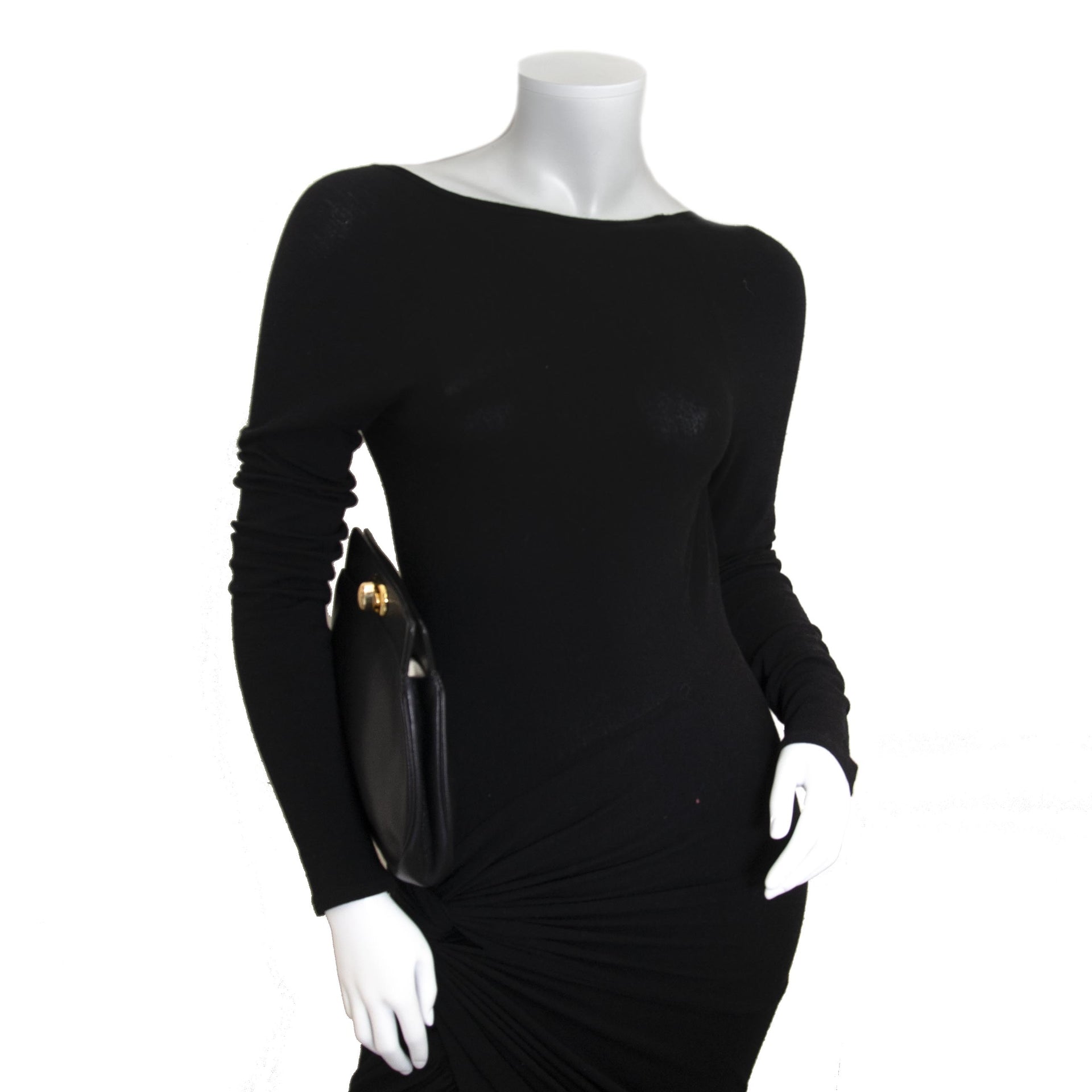 acheter en ligne seconde main Delvaux Black Leather Pochette Clutch
