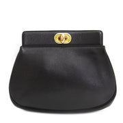 acheter en ligne seconde main Delvaux Black Leather Pochette Clutch