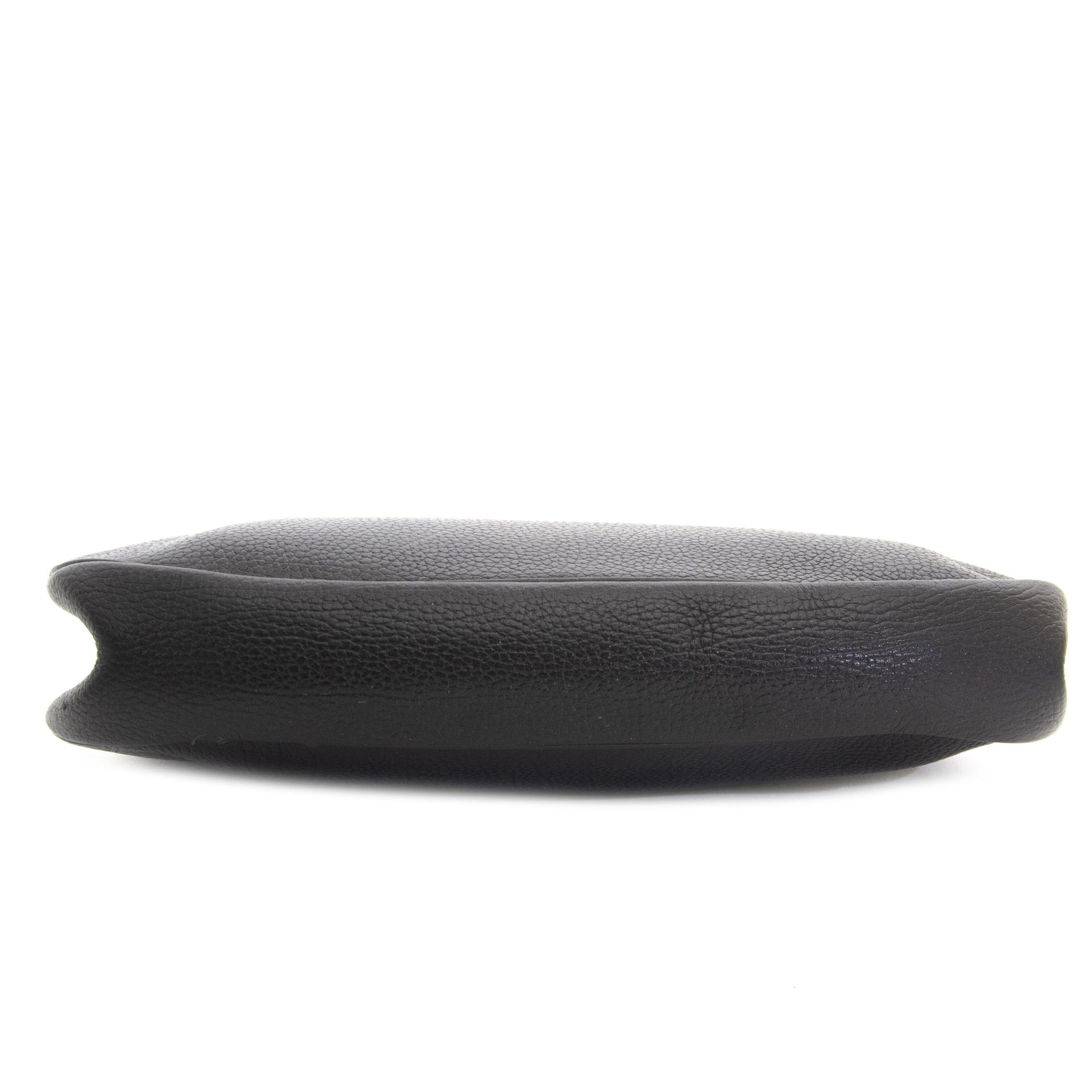 Delvaux Black Leather Pochette Clutch