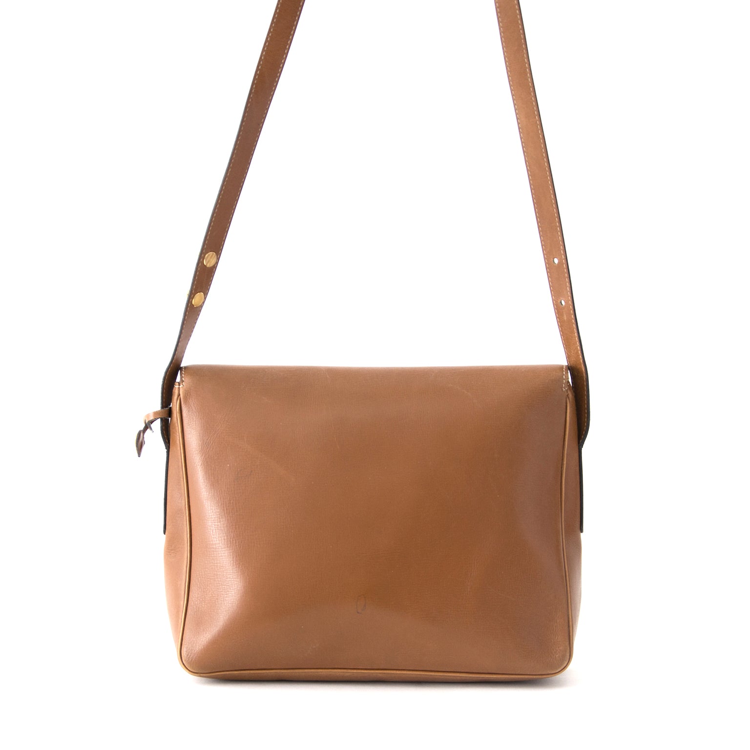 koop veilig online aan de beste prijs tweedehands Delvaux Cognac Passerelle webshop showroom labellov, Antwerpen