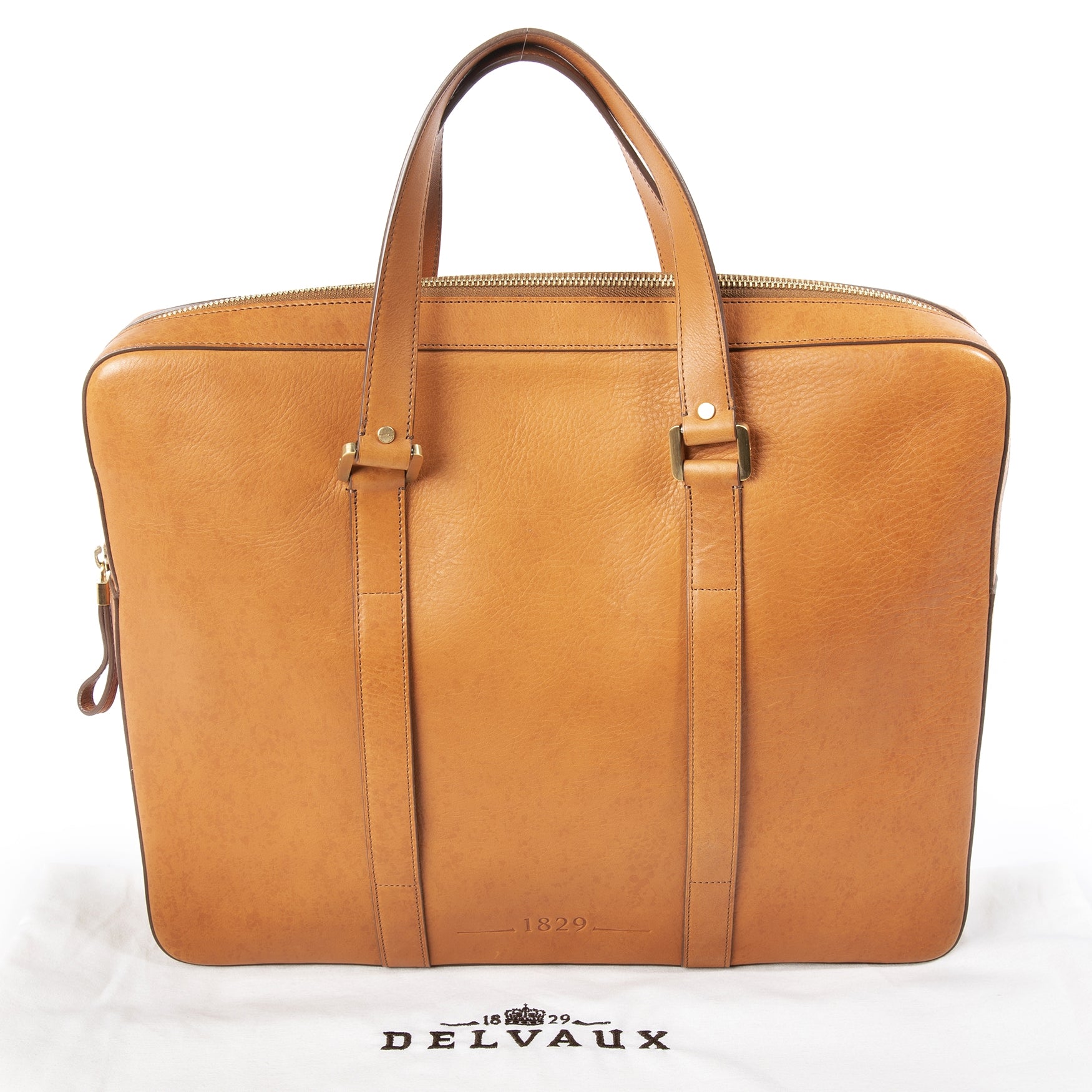 Delvaux Mens Vachetta Leather Briefcase workbag unisex