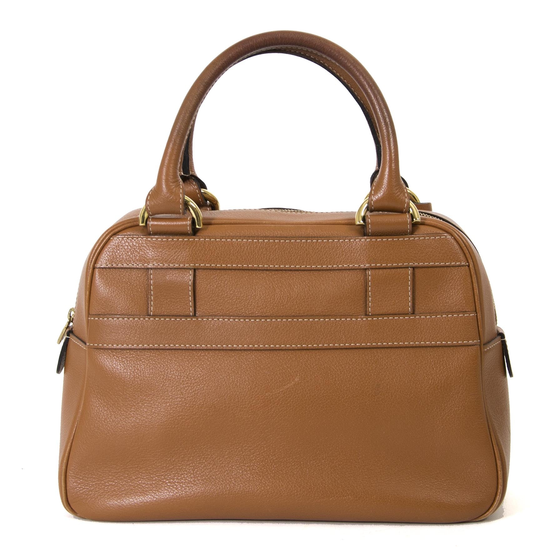 Delvaux Cognac Leather Parole Bag now for sale at labellov vintage fashion webshop belgium