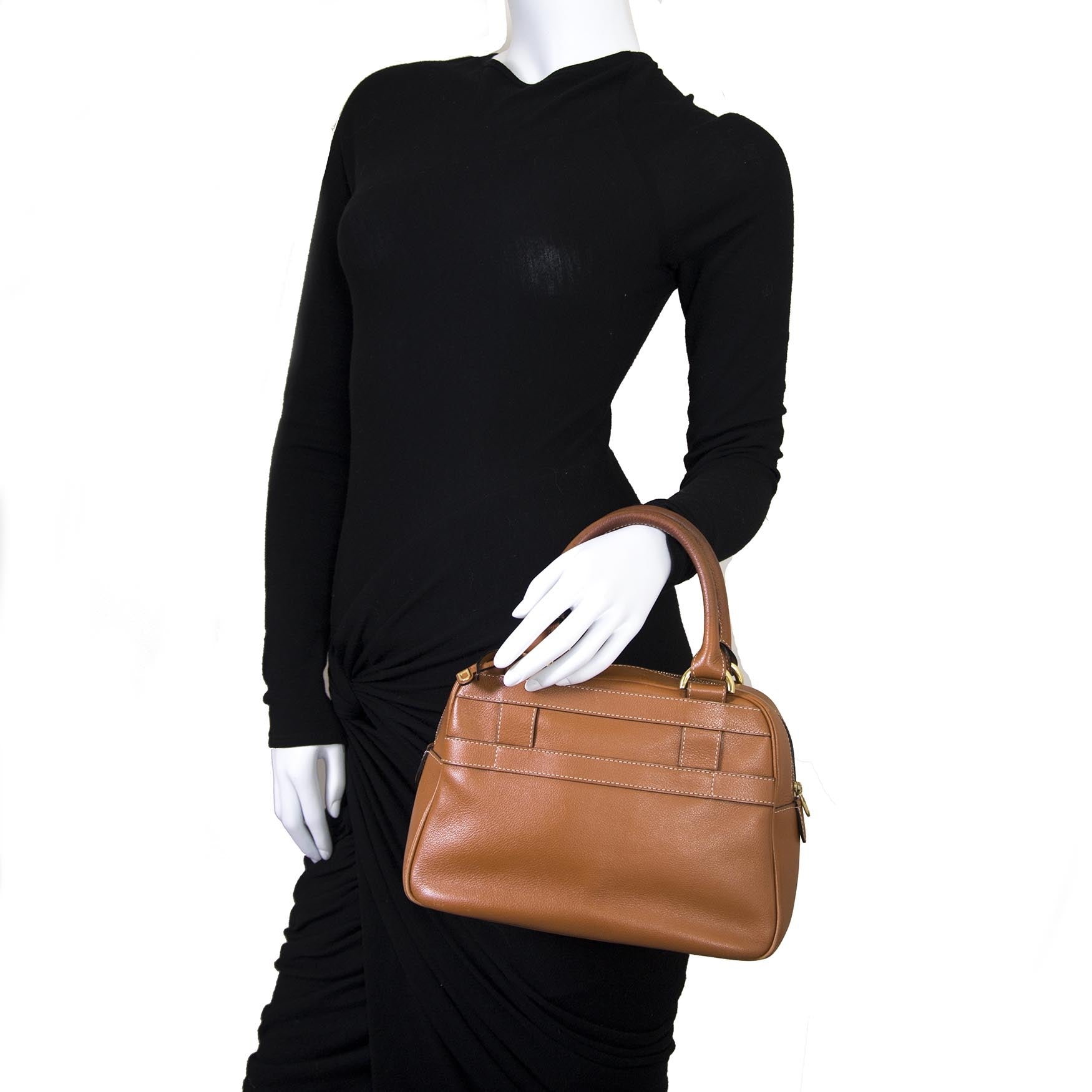 Delvaux Cognac Leather Parole Bag now for sale at labellov vintage fashion webshop belgium