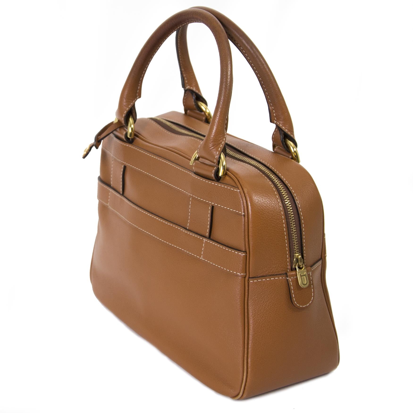 Delvaux Cognac Leather Parole Bag now for sale at labellov vintage fashion webshop belgium