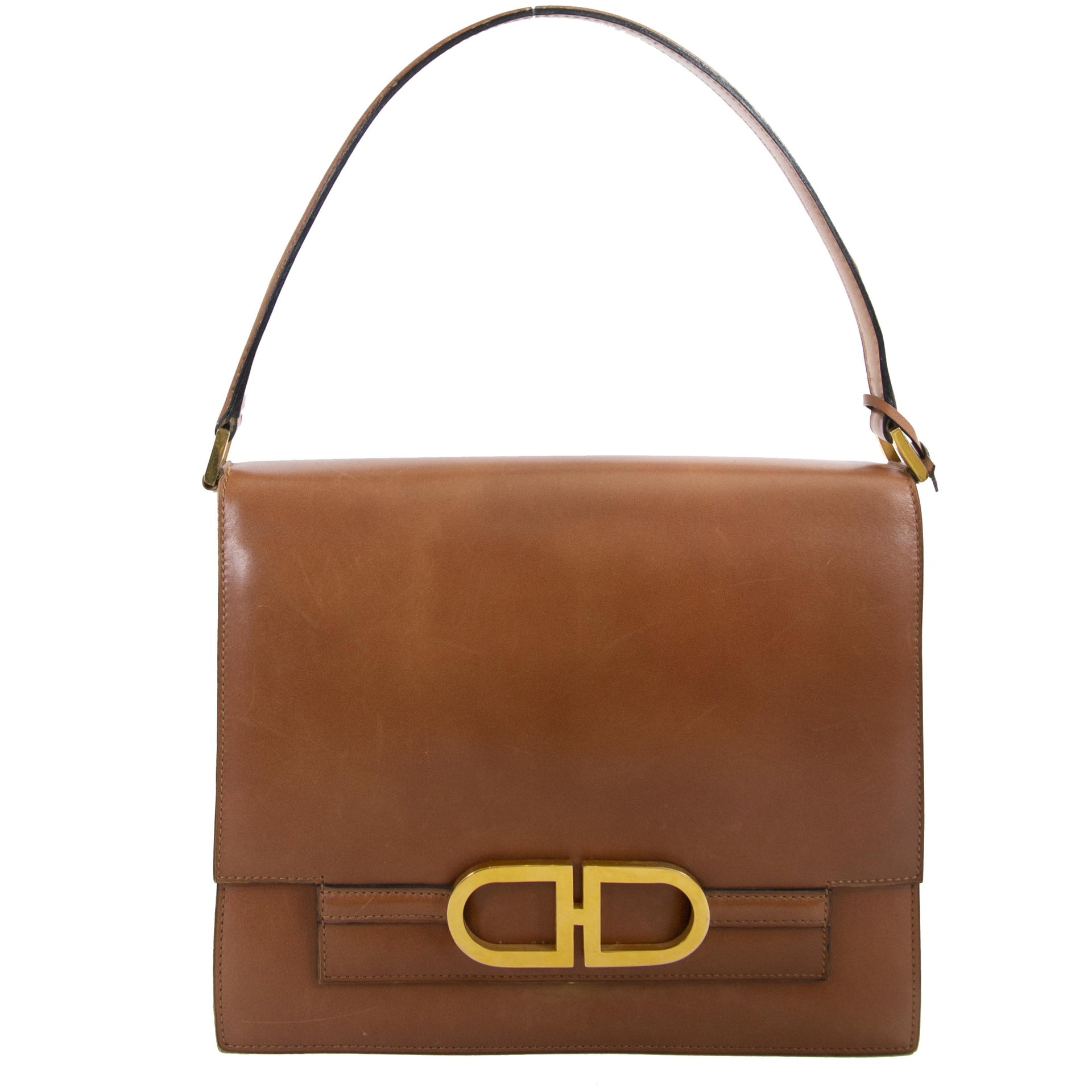 Delvaux Cognac Double D Top Handle Bag for the best price at Labellov