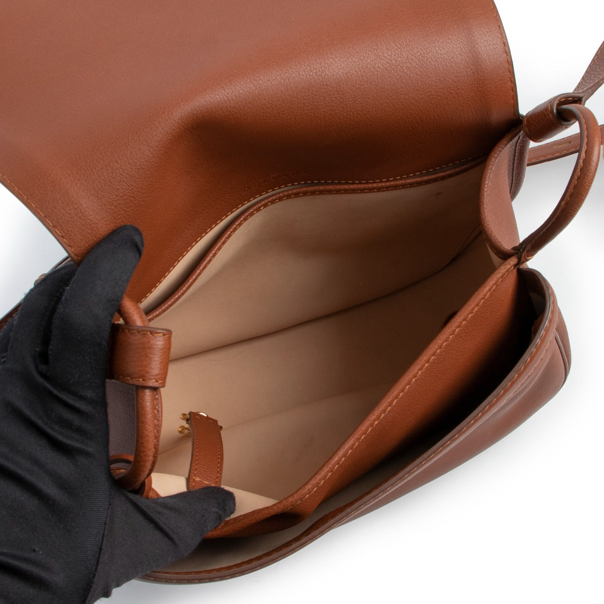 shop online second hand authentic Delvaux Amazone Sellier Cognac Crossbody Bag at Labellov