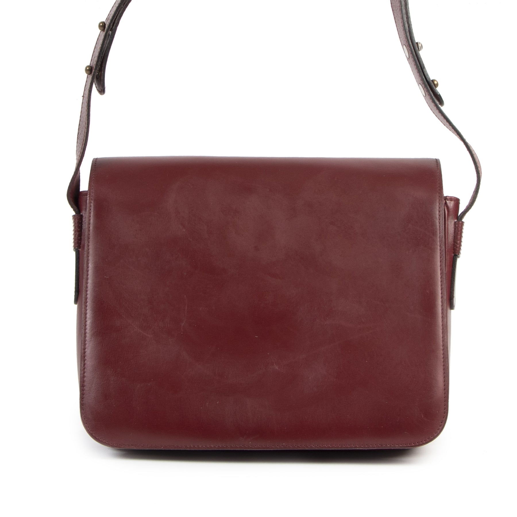Delvaux Burgundy Leather Shoulder Bag