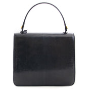 Delvaux Blue Lizard Top Handle Bag