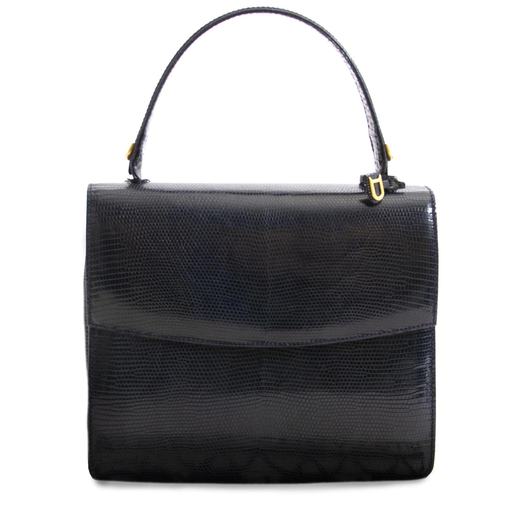 Delvaux Blauwe Hagedis Top Handle Tas