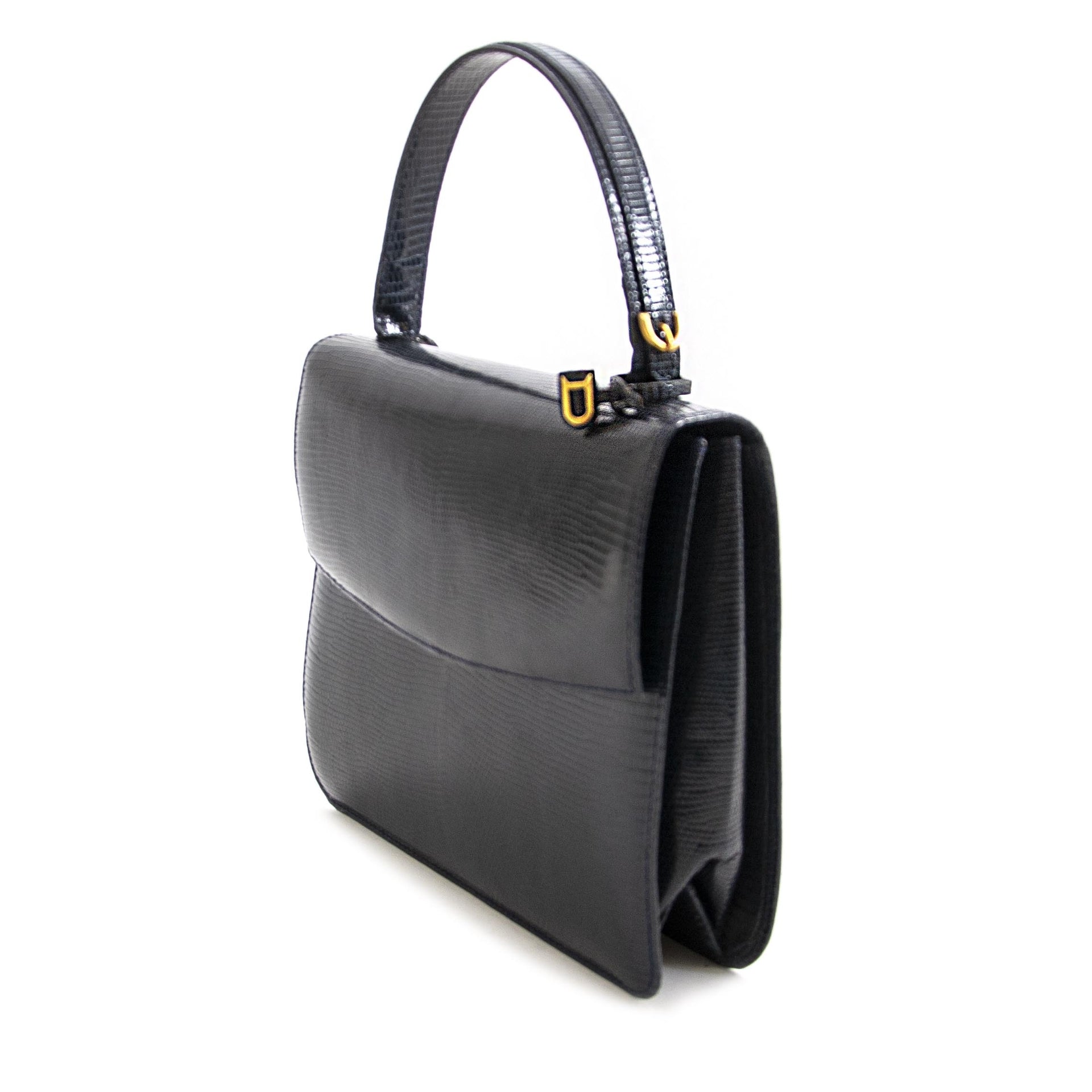 Delvaux Blue Lizard Top Handle Bag pour le meilleur prix chez Labellov