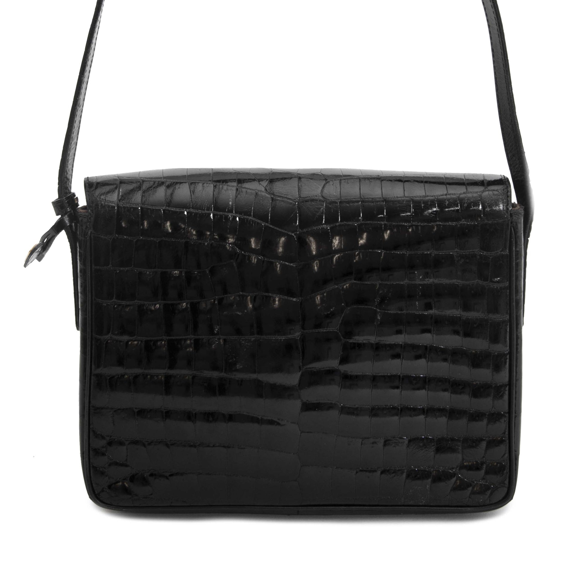 Delvaux Black Croco D Cross Body Bag for the best price online at labellov.com