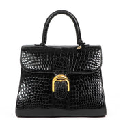 Shop safe online at Labellov in Antwerp, Brussel, Knokke this 100% authentic secondhand Delvaux Black Croco MM Brillant