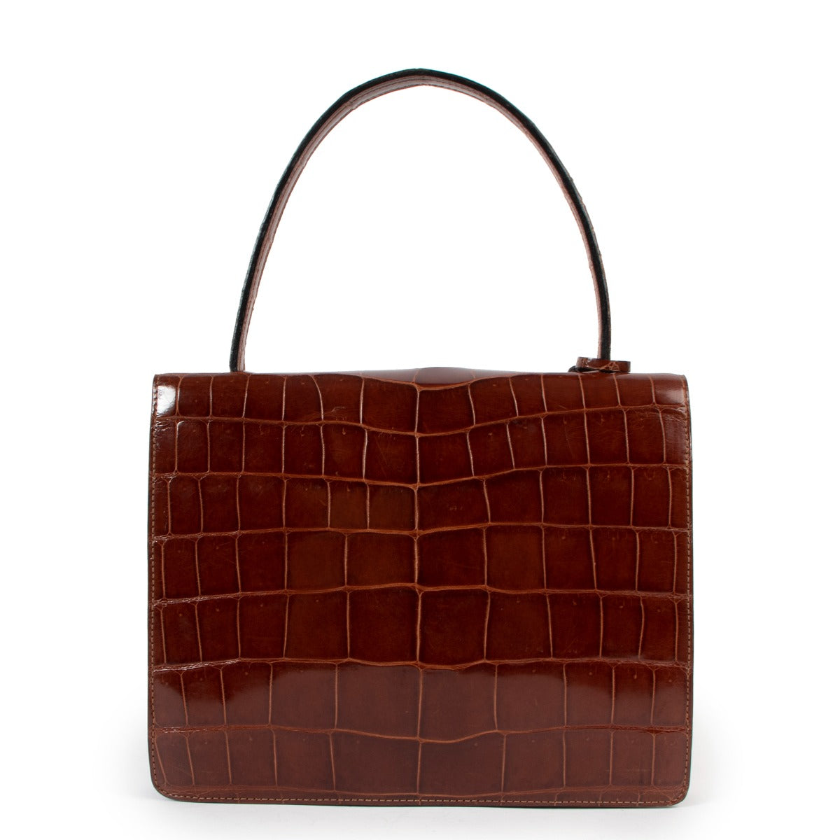 Delvaux Herfst/Winter 1977 Cypres Krokodillen Handtas