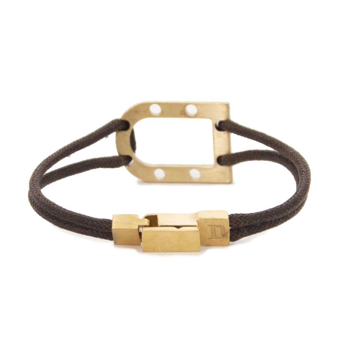 shop safe online Delvaux Brown And Matt Gold D Bracelet