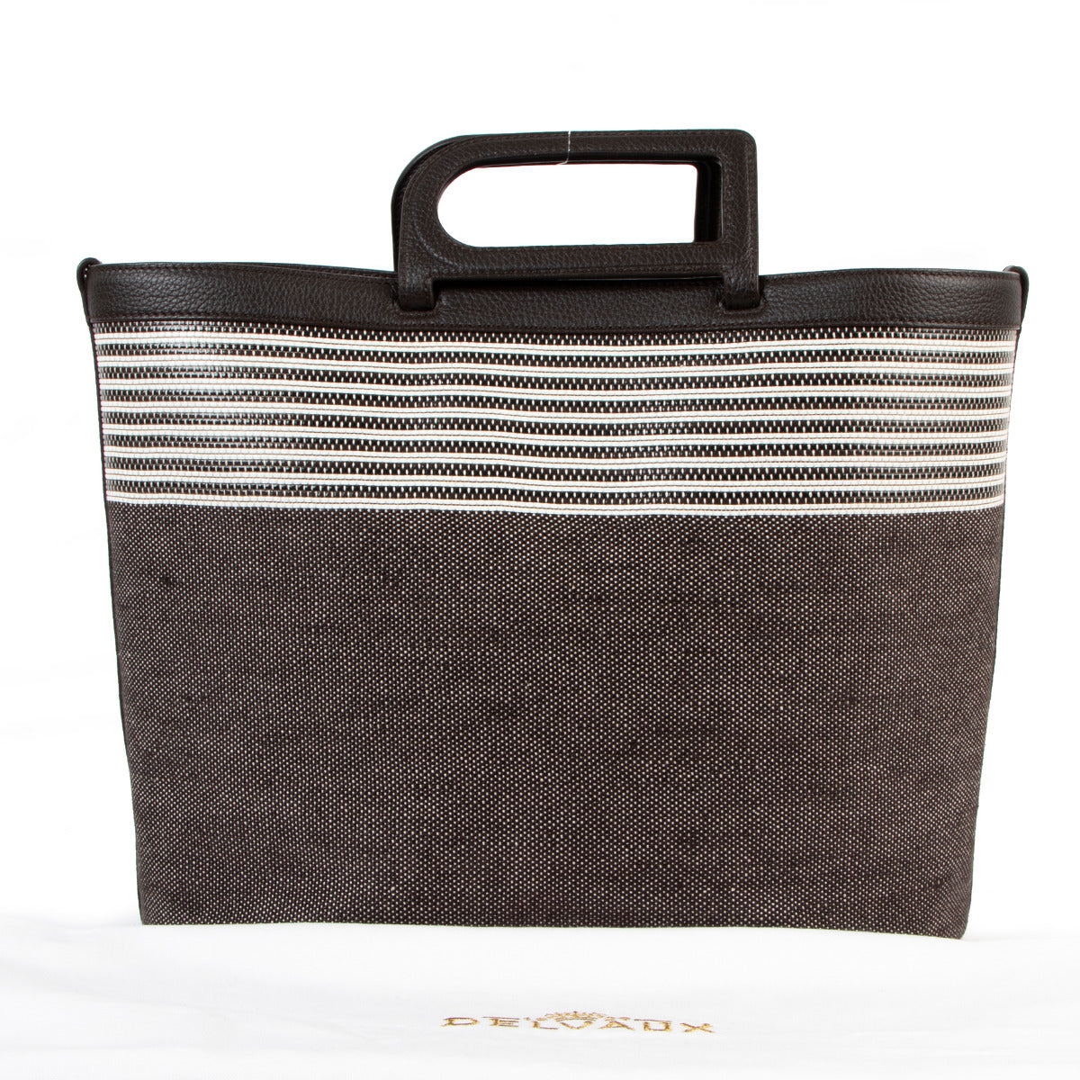 Delvaux D To D MM Toile Sangle Taurillon Ebène Tote Bag for the best price at Labellov secondhand luxury in Antwerp