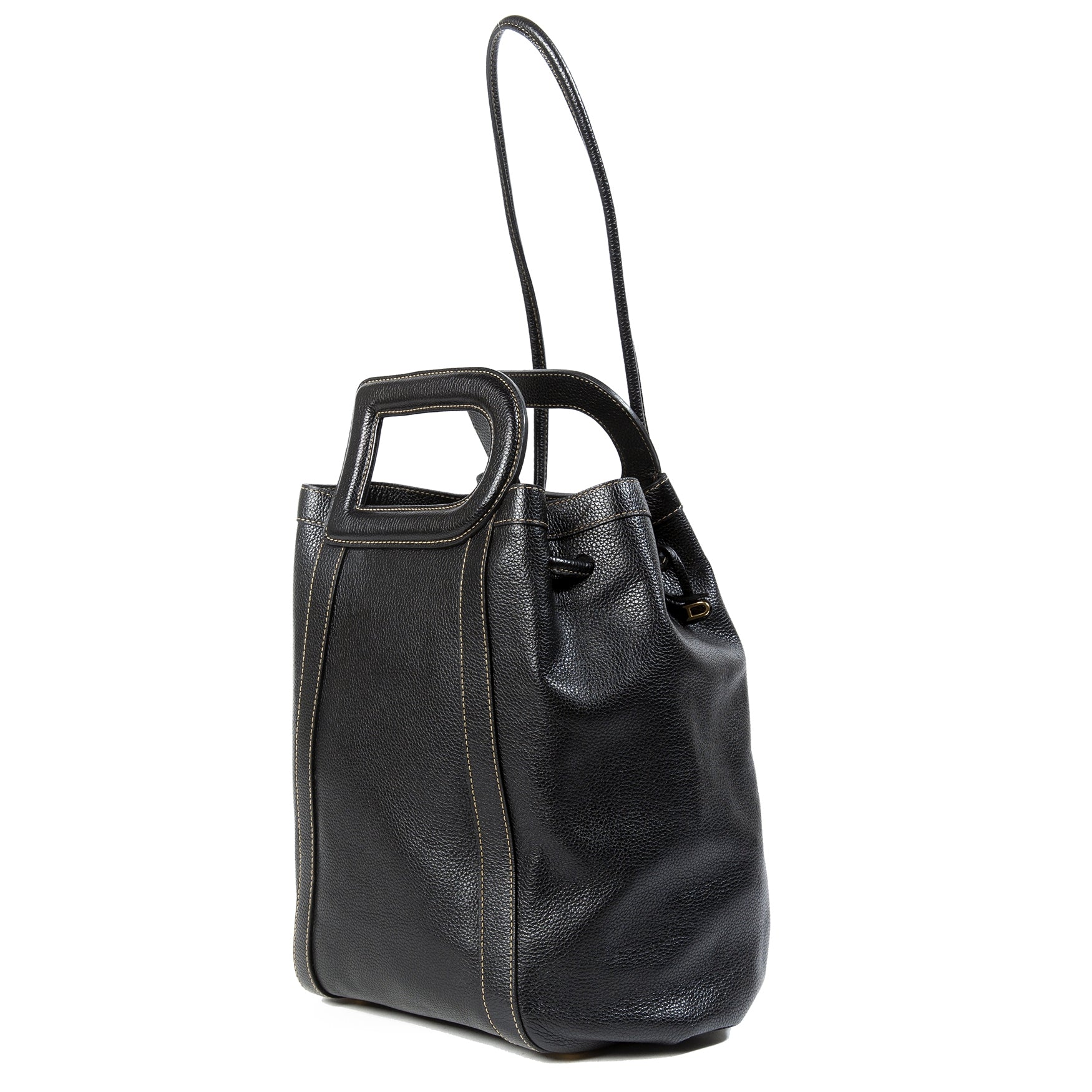 Delvaux D Top Handle Black Shoulder Bag