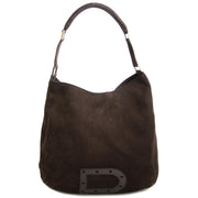 Delvaux Brown Nubuck Louise Shoulder Bag now for sale at labellov vintage fashion webshop belgium