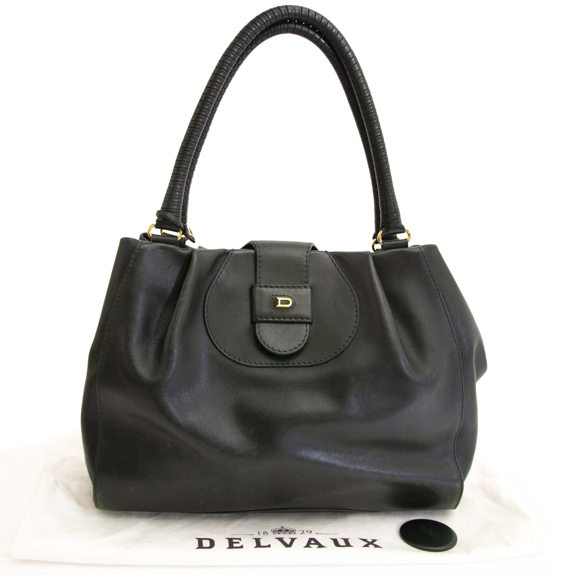 Find all your designer items at labellov.com for the best price such as this Delvaux Green Leather Shoulder Bag