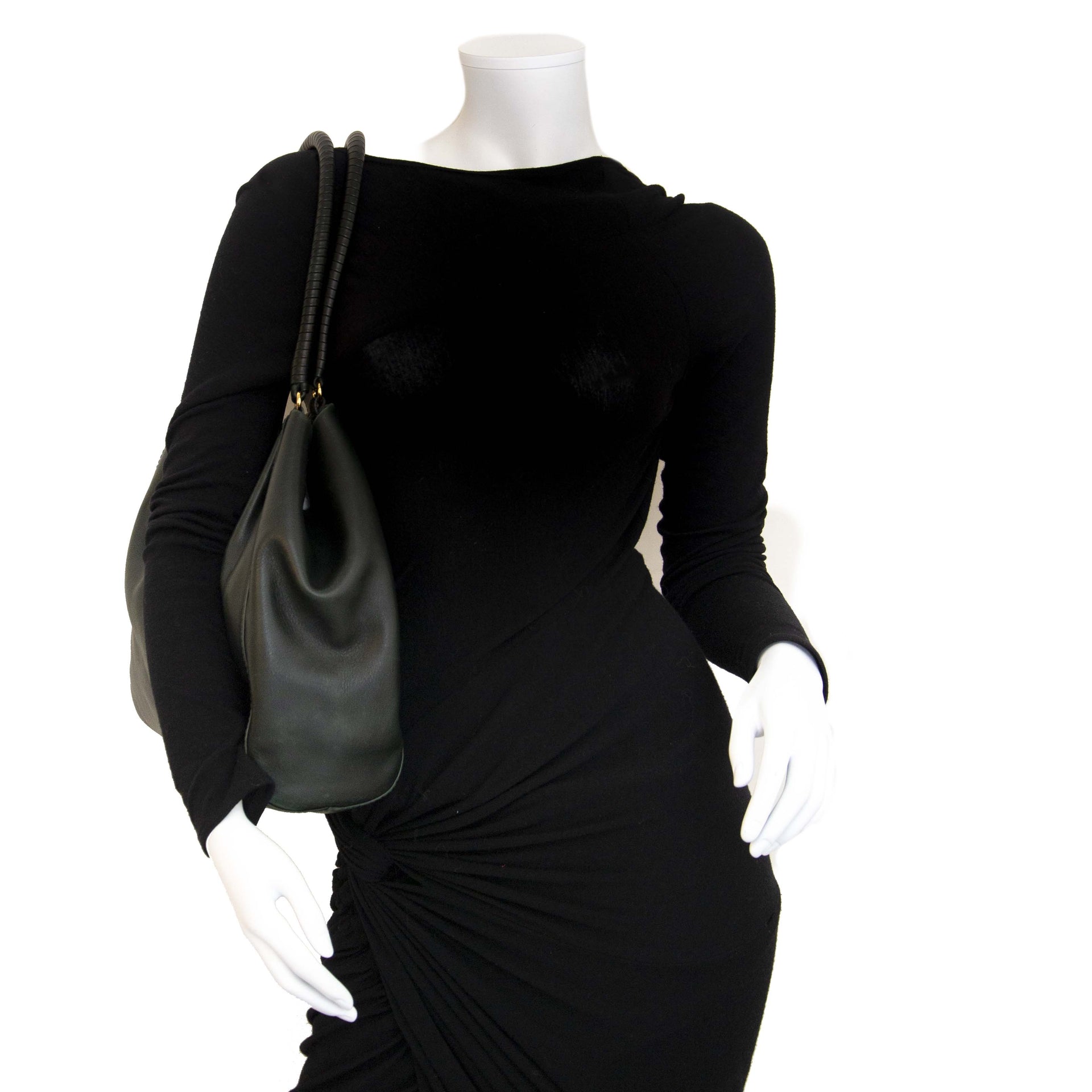 safe ands ecure shopping at labellov.com Delvaux Green Leather Shoulder Bag