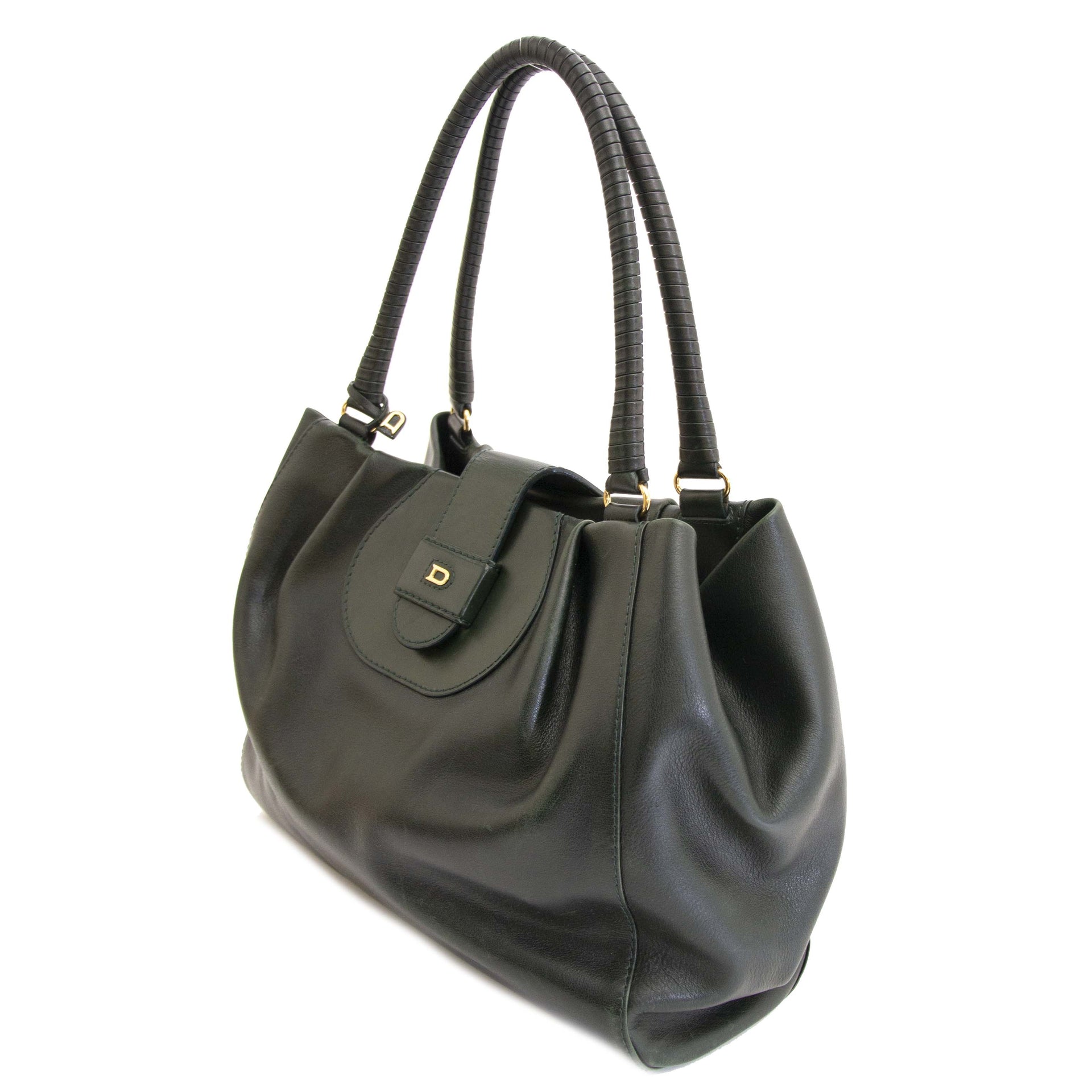 op zoek naar een Delvaux groene lederen schoudertas? Nu te koop tegen de beste prijs bij labellov.com