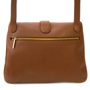 Authentique seconde main vintage Delvaux Givry Crossbody Bag Camel achète en ligne webshop LabelLOV