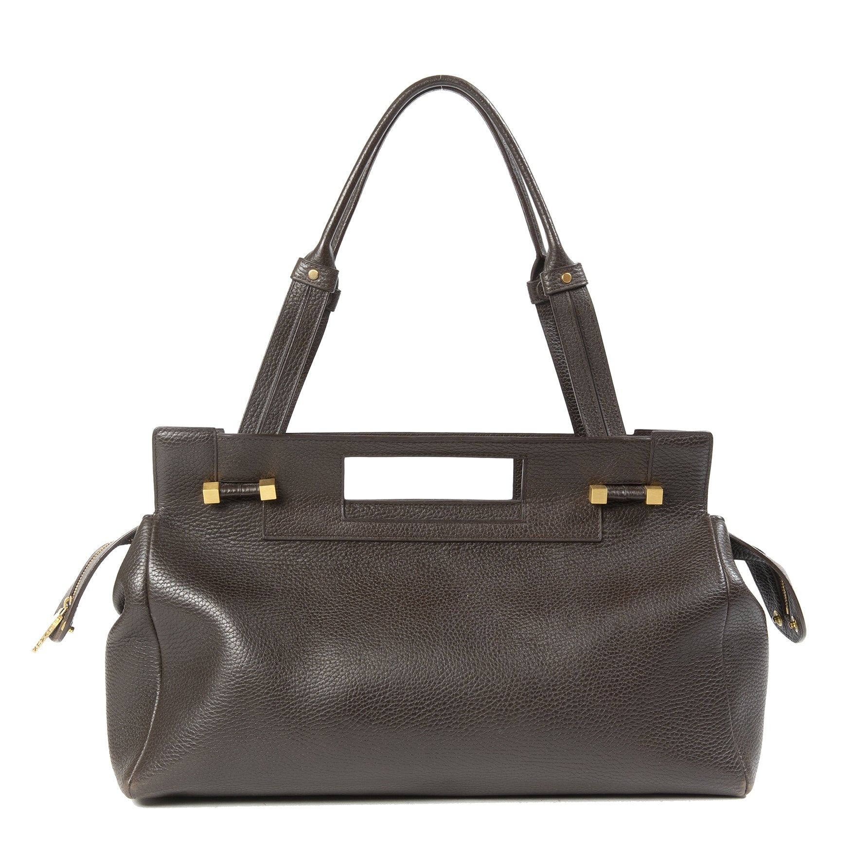Delvaux Louise Brown Shoulder Bag
