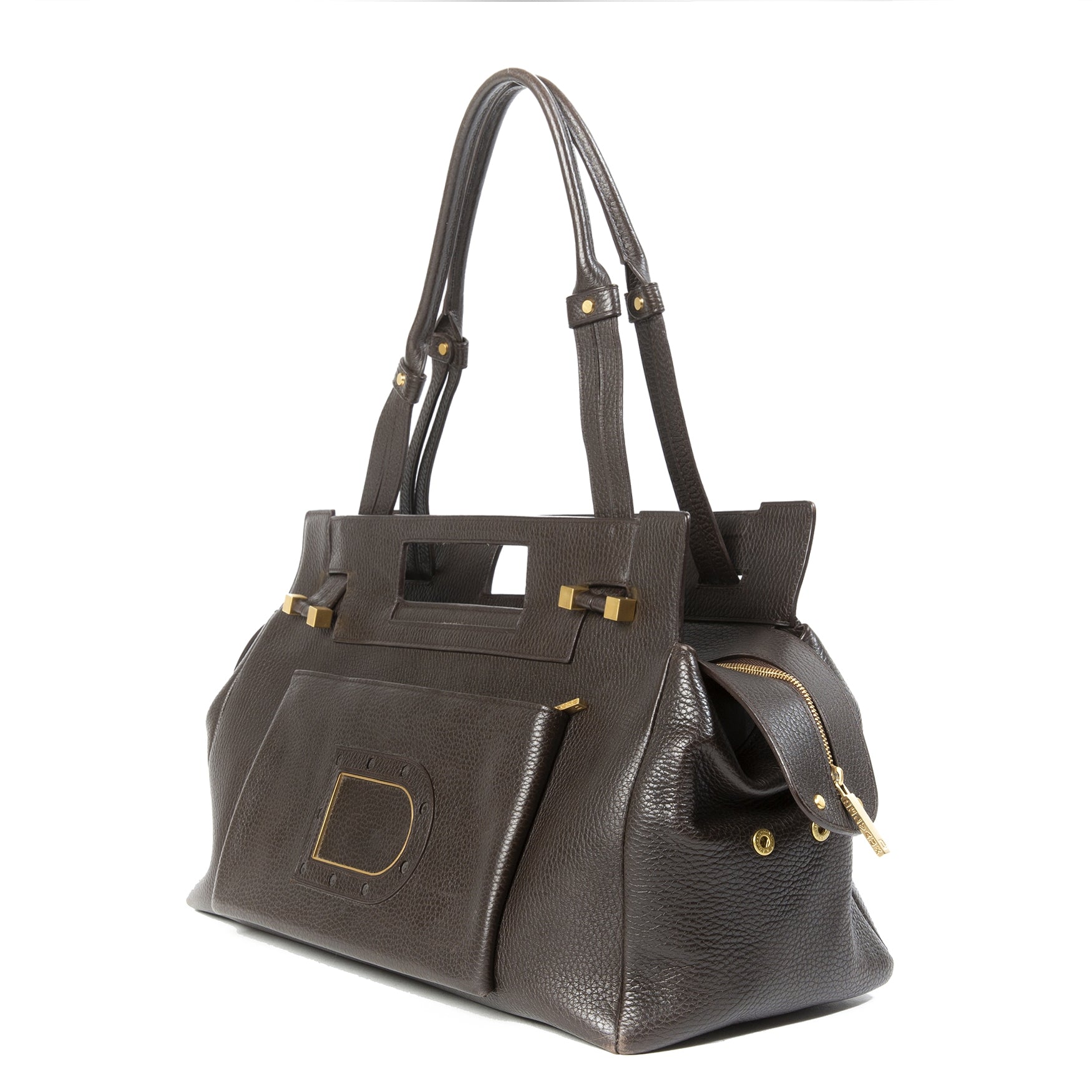 Buy your authentic Delvaux Louise Brown Shoulder Bag