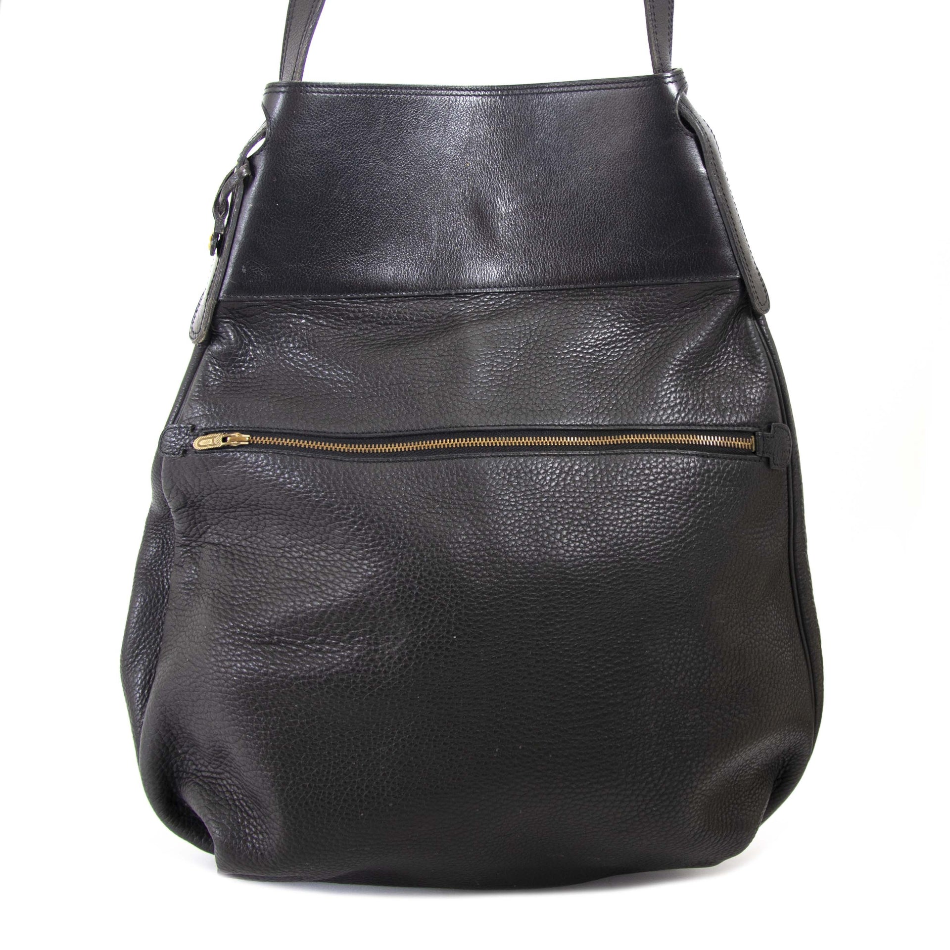 Delvaux zwarte lederen faust tas nu te koop bij labellov vintage mode webshop belgië