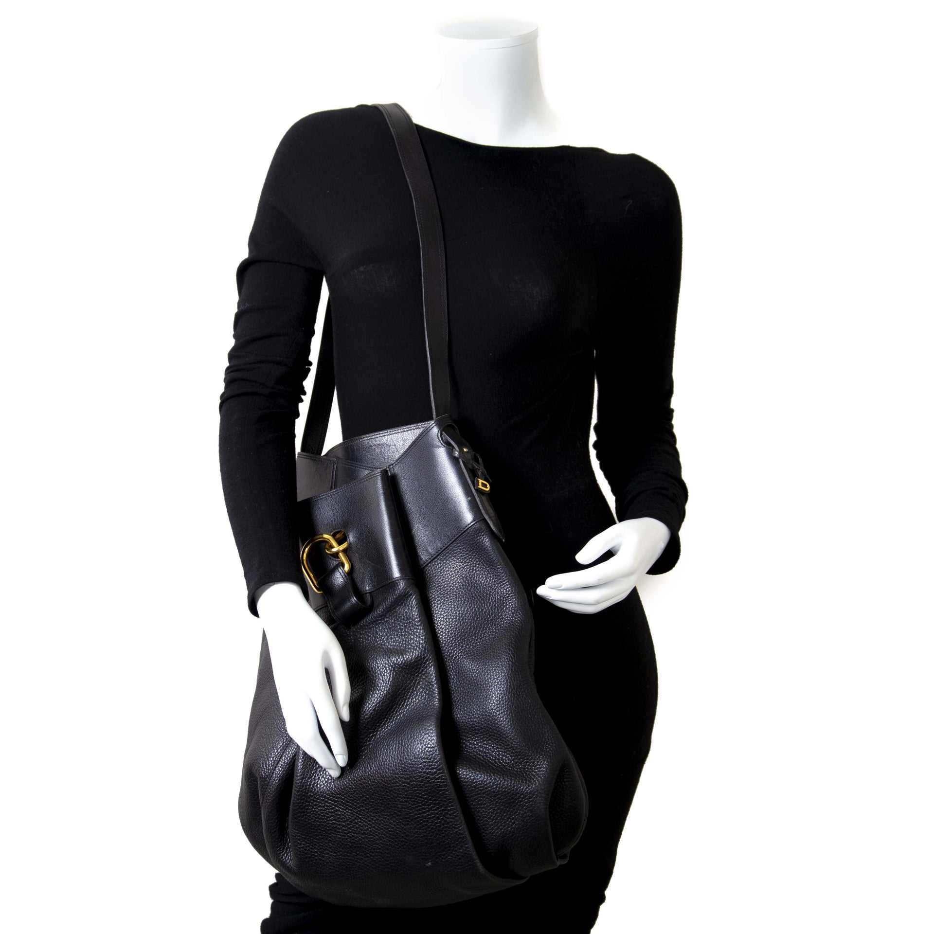 Delvaux Black Leather Faust Bag now for sale at labellov vintage fashion webshop belgium