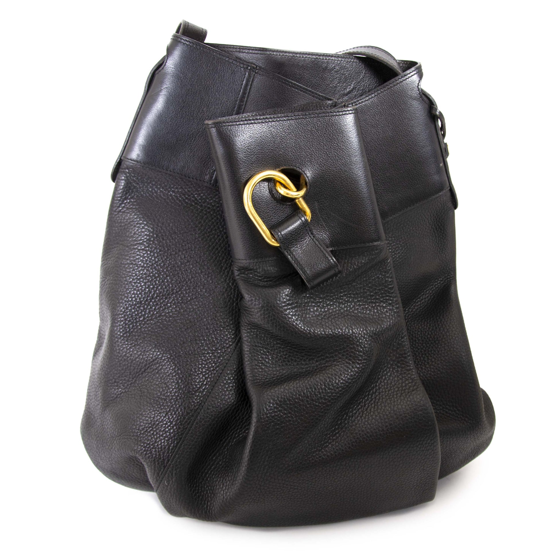 Delvaux Black Leather Faust Bag now for sale at labellov vintage fashion webshop belgium