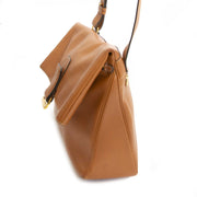 shop safe online secondhand Delvaux Cognac Leather Givry Shoulder Bag