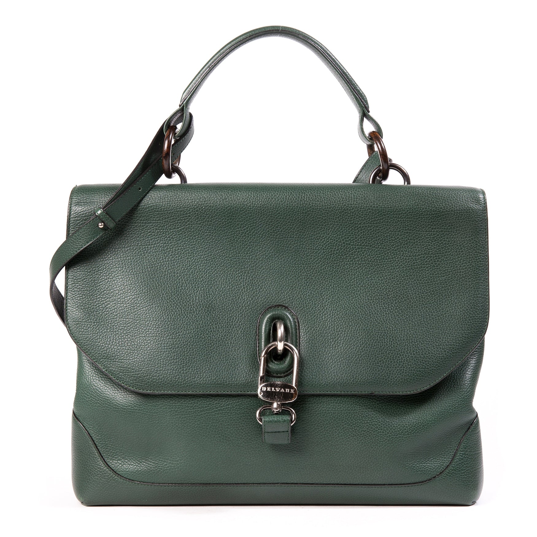 Attaché-case Delvaux en cuir vert