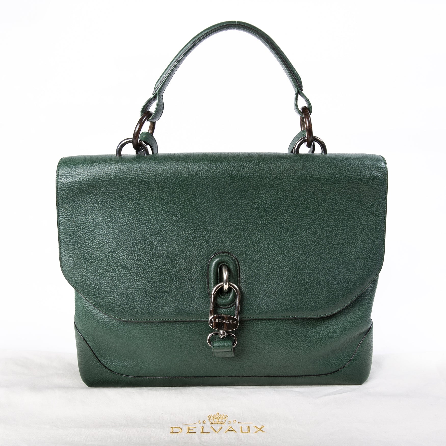 Attaché-case Delvaux en cuir vert