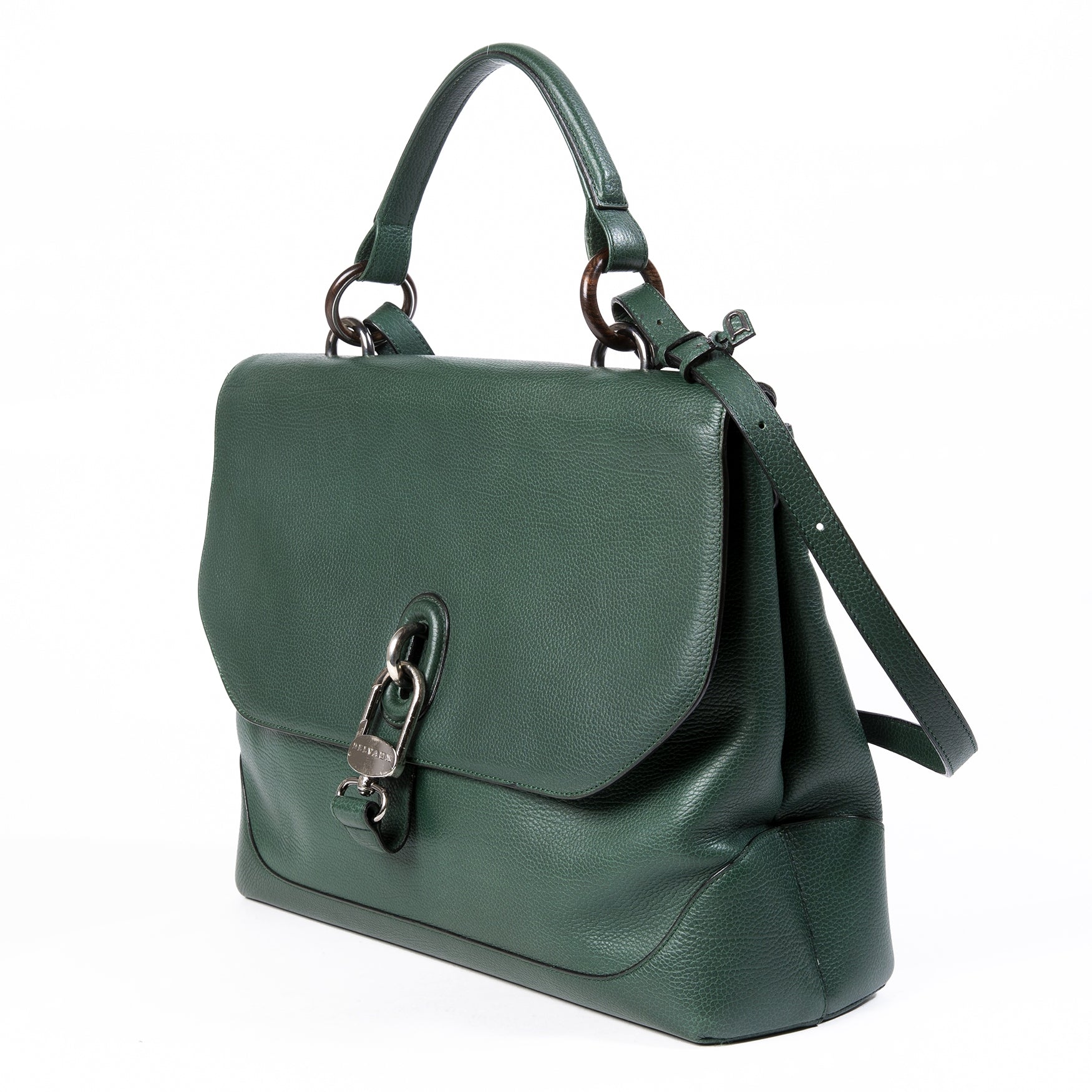 Attaché-case Delvaux en cuir vert