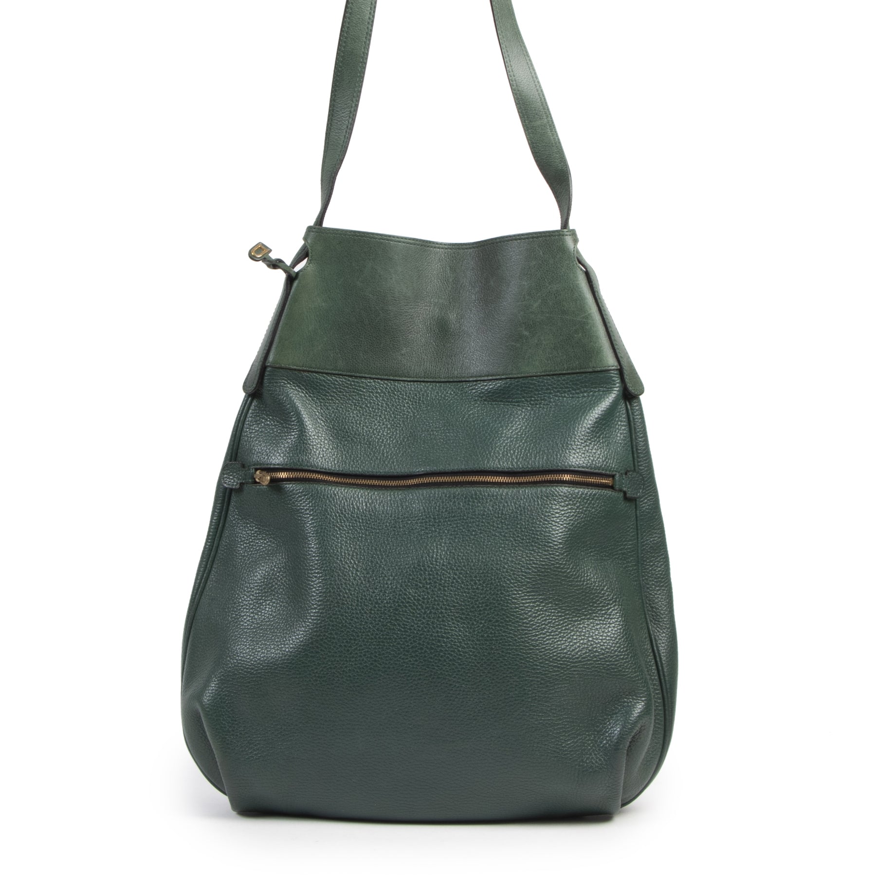 Authentic second-hand vintage Delvaux Green Faust Shoulder Bag buy online webshop LabelLOV