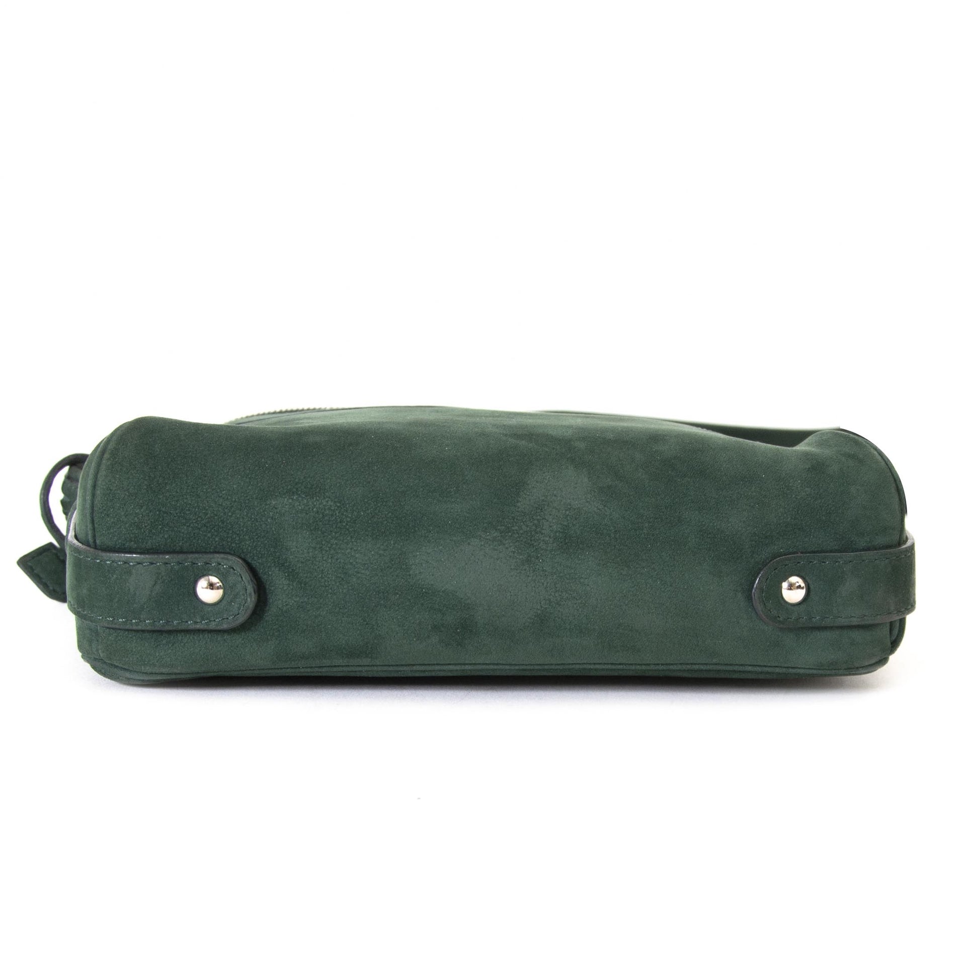 Delvaux Green Nubuck Shoulder Bag te koop bij Labellov in Antwerpen