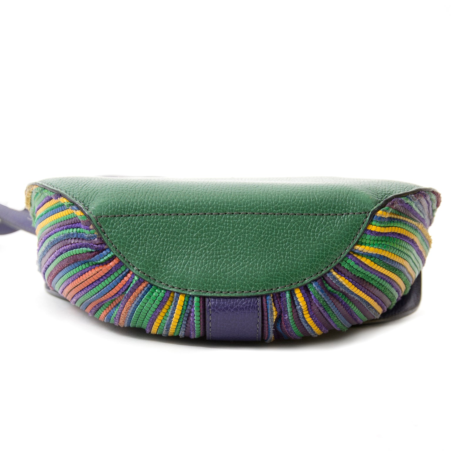 acheter en linge comme neuf sac a epaule Delvaux Toile de Cuir Green Crossbody Pouch
